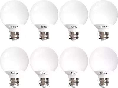 8 Pack Vanity Globe Light Bulbs G25 LED For Bathroom Mirror 3000K Warm White • $33.99