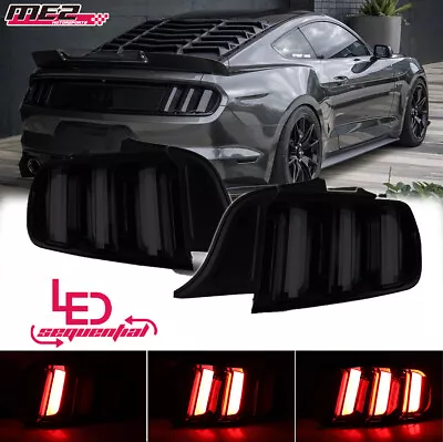 Black Smoked Tail Lights For 2015-2023 Ford Mustang LED Sequential Turn Signal • $272.75