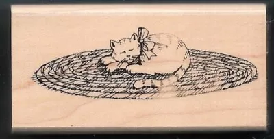 KITTEN CAT MAT NAP Family Pet House FUR FRIEND NEW Stampin Up! Wood RUBBER STAMP • $8.99