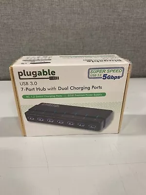 Plugable 7-Port USB 3.0 Hub With 25W Power Adapter USB3-HUB7C-81X • $19.97