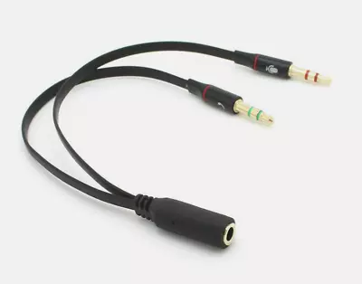 3.5mm Audio Mic Y Splitter Cable Headphone Adapter Female To 2 Male • $4.49