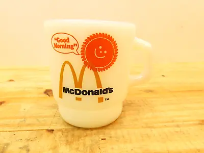 Vintage McDONALDS  Milk Glass Coffee Cup Mug Fire King Anchor Hocking • $18.88