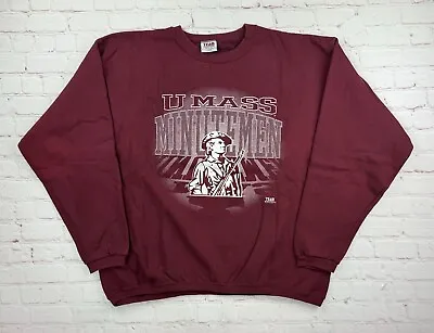 Vintage 1990s UMASS Massachusetts Minutemen Sweatshirt Adult Size Large. • $44.99