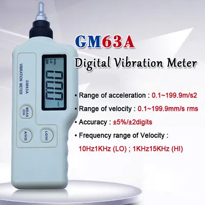 GM63A Digital Vibration Analyzer Tester Meter Vibrometer AC Output LCD Backlight • $134.99