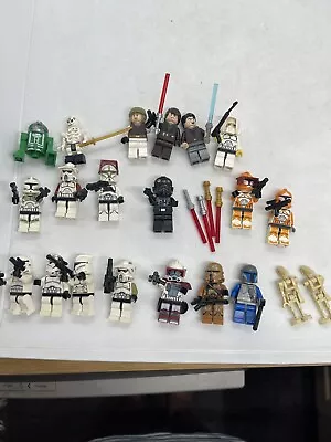 Lego Minifigures Star Wars Bulk Mixed Lot X 21 Toys Bonus Light Sabers • $255