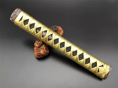 Japanese Sword Hilt Handle 26CM Tsuka Samurai Katana Handmade Gold  Black Menuki • $86