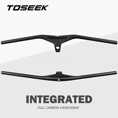 TOSEEK MTB Carbon Fiber Integrated Handlebar Stem Riser 700/720/740mm • $76.99