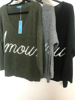 $42.85 • Buy New Billi  Amour  Soft Oversized Lagenlook Sweater Jumper Pullover Top 10 - 14