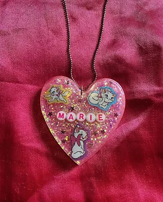 Handmade Kawaii Marie Disney Resin Heart Charm Necklace Aristocats Fairy K Rare • $11.71