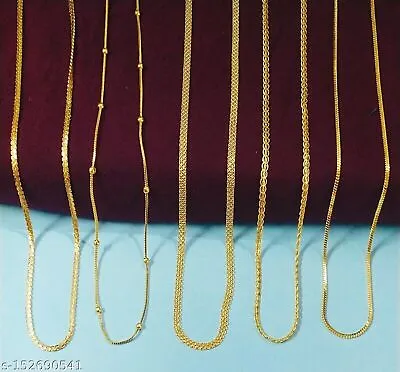 22k Gold Plated Chain Ethnic Indian Bollywood Traditional Jewelry 20 Inch Set 5 • £9.90