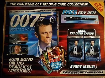 £20 • Buy James Bond 007 Spy Cards Rare Commander Magazine #1 With Pen + Packs