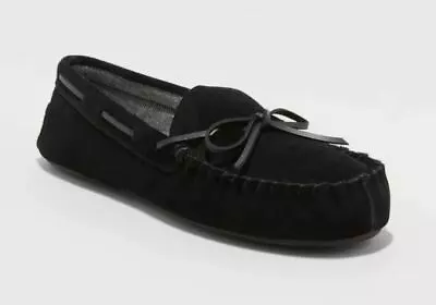 Men's Topher Suede Moccasin Slippers Black - Goodfellow & Co - SIZE 13 • $22.99