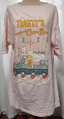 Vintage 90s Warner Bros Tweety's Coffee Shop Sleep Shirt One Size Fits All  • $8