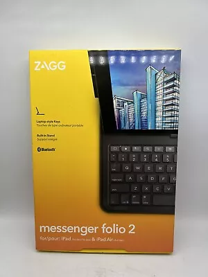 ZAGG Keyboard Messenger Folio 2 - Apple IPad 10.2/10.5 - Charcoal • $21.99