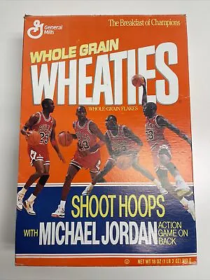 MICHAEL JORDAN WHEATIES CEREAL BOX 1990 Empty SHOOT HOOPS WITH MICHAEL JORDAN • $2.99
