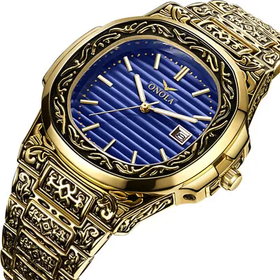 $24.99 • Buy  Relojes De Hombre Retro Gold Men's Watch Quartz Casual Waterproof Watches 