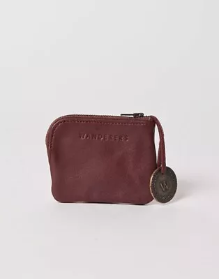 Wanderers Travel Co The Barcelona Burgundy Red Leather Coin Purse • $22.83