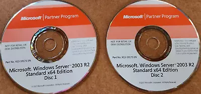 Microsoft Windows Server 2003 R2 Standard X64 Edition 2 CDs + Product Key • $25