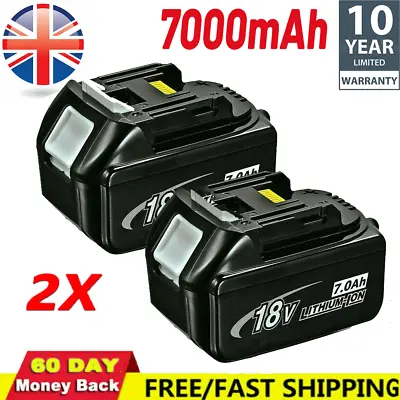 2X For Makita 18V Battery 7.0Ah BL1830 BL1850 BL1860 LXT Cordless Tool Li-Ion • £25.34