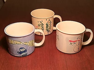 Set Of 3 Eddie Bauer Home Winter Christmas Mugs 16oz Excellent Used Condition • $19.50