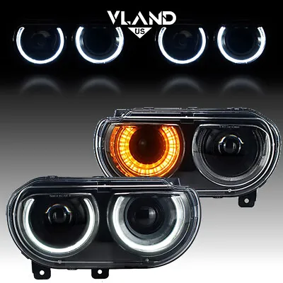 Pair For Dodge Challenger 2008-2014 VLAND Headlights Front Lights DRL Sets RH+LH • $218.99