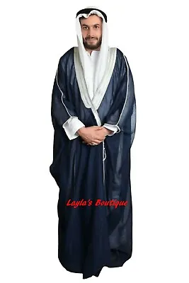 Men Bisht Arabic Dress Cloak Islamic Men Thobe Sheik Imaam Robe Hight Quality  • $59.99