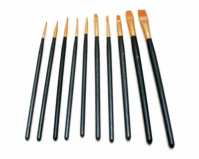 10pc - Fine Detail Synthetic Hair - Hobby Wargaming Model Paint Brushes Set • $7.69