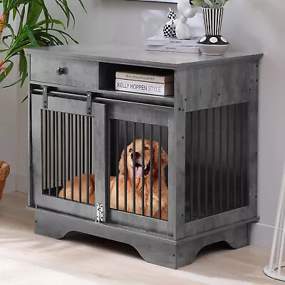 35 /43  Dog CrateWooden Dog Crate With Storage DrawersDog Furniture End Table • $229.99