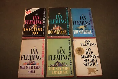 Lot Of 6 Ian Fleming James Bond PBs - Doctor No Moonraker Thunderball + • $24.99