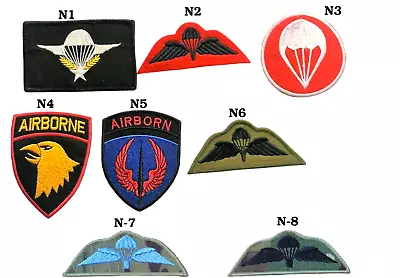 Airborne Military Wings British French USA Army Sew Iron On Patch Fabric Jeans • £1.99