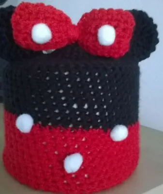 £3.99 • Buy Minnie Mouse Red Toilet Roll Cover Hand Crochet Acrylic Wool 
