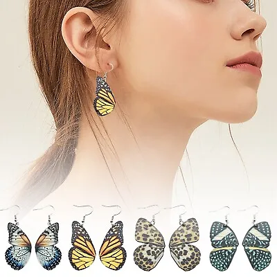 $6.99 • Buy Butterfly Wing Earrings Wooden Half Piece Butterfly Earrings Decorative Single