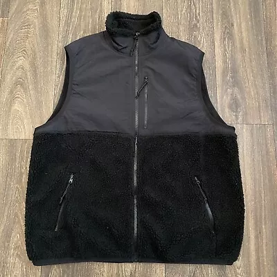 J. Crew Full Zip Fleece Vest Men’s Size XL Black • $24.98