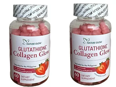 Nature Glow Glutathione Collagen Strawberry Flavor 60 Chewable Gummies - 2 Box • $39.97