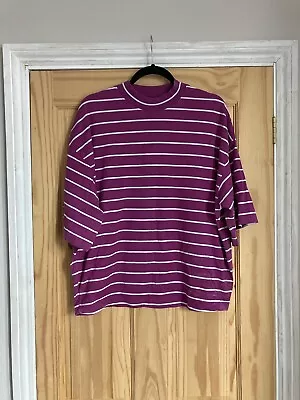 COS Oversized Boxy Fit T Shirt Striped Sz M • £8