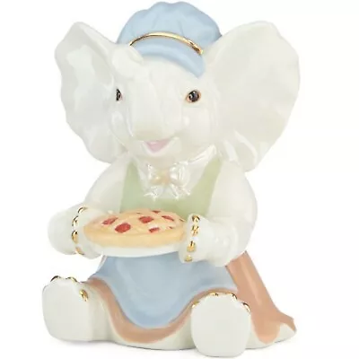 Lenox Thanksgiving Lucky Elephant Figurine Gift Of Pilgrim Pie Baker's Hat NEW • $37