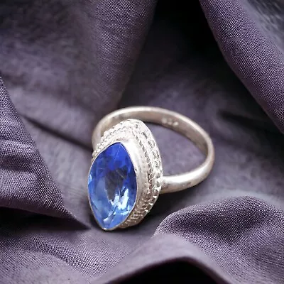Wedding Gift For Her 925 Silver Natural Tanzanite Band Ring Size • $13.99