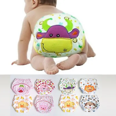 4x Cotton Boys Girl Toilet Training Pants Nappy Leak Proof Reusable Washable • $23.99