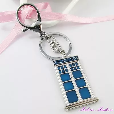 Dr Who Inspired Police Box Tardis Charm Keychain Must Have For Dr Who Fans! • $9.95