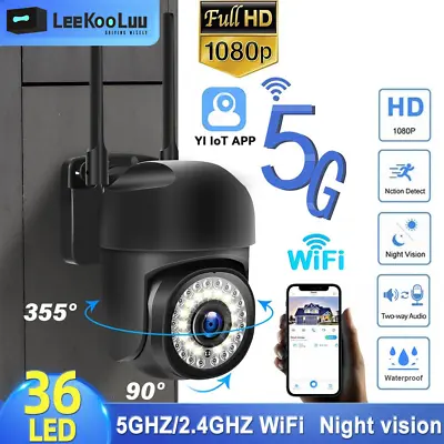 Yi Lot 1080P WIFI Outdoor IP Camera Wireless CCTV PTZ Smart Home Security IR Cam • £18.59