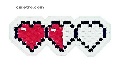 Zelda 8 Bit Heart Health Bar Video Game Retro Video Game Iron On Patch Applique • $4