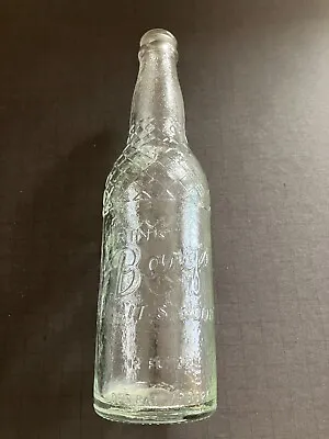 Vintage Embossed Clear 12 Oz. Barg's Soda Bottle Bilox Miss. • $12.99