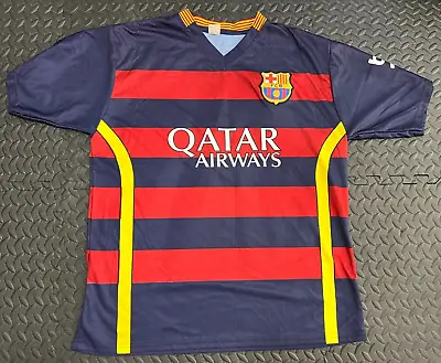 FCB Qatar Airways MESSI #10 Sz L Mens Barcelona Unicef Soccer Jersey Futbol • $14.99