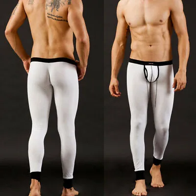 Modal Men's Long Johns Thermal Legging Pants Low-Waist Sexy U Convex Underwear • $8.53