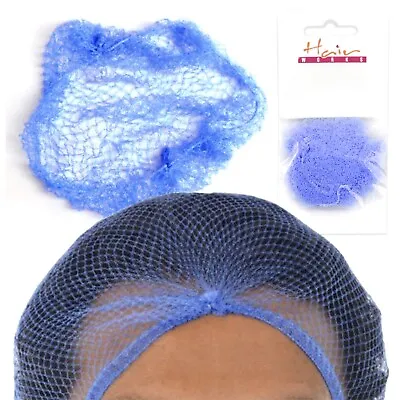 BLUE SLUMBER NET Hair Bun Cover Sleep Catering Dance Elastic Stretch Mesh Snood • £2.98