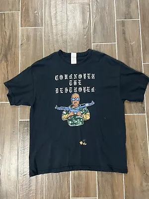 Vintage Gildan Cohrnover The Destroyer Army Guy Black T-Shirt Size XL CHECK PICS • $5.97