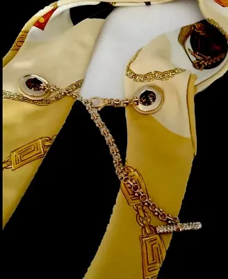 Gianni Versace Womans  Belt Bijoux Silk Scarf Rhinestones Original Price $1080 • $450