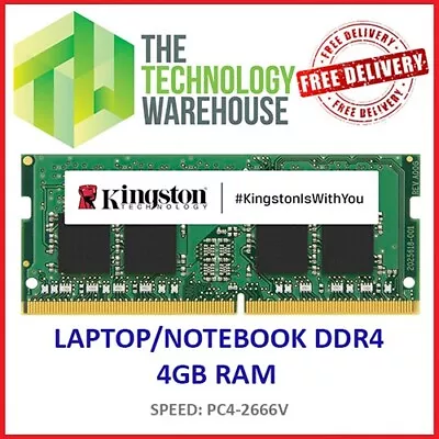 4GB DDR4 Laptop RAM - PC4-2666V - 2666MHz - 1.2V SODIMM 260 Pin Memory Kingston • £4.85