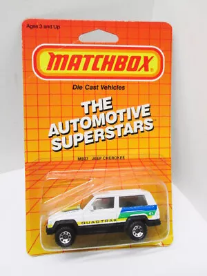 Vintage Matchbox MB27 Jeep Cherokee Chief Quadtrak White  1986  On Card • $8.99