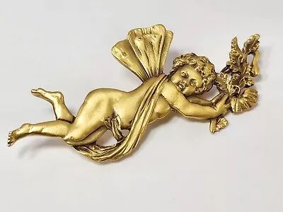 Vintage Rubin Museum Of Art RMA Gold Tone Angel Cherub Cupid  Pendant Brooch • $35